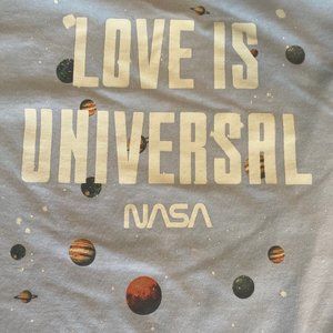 Lite Blue NASA Ladies Short Sleeve Cutoff T-Shirt X Large